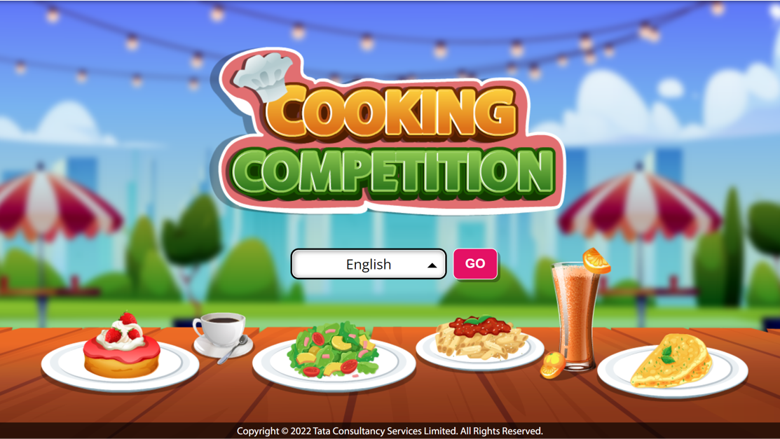 TCS Cooking Competition e-learning game title screen